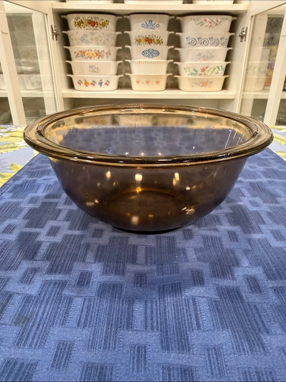 Pyrex Amber Brown Glass Mixing Bowl 1 quart